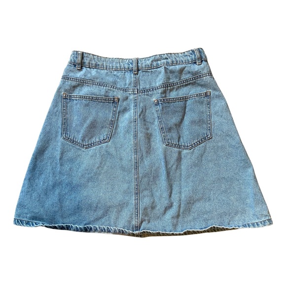 Noisy May Denim Button-Front A-Line Skirt - Picture 3 of 6